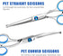 GEMEK Professional Grooming Scissors for Dogs with Safety Round Tips, Dog Grooming Scissors Set - Thinning, Straight, Curved Shears and Comb for L...