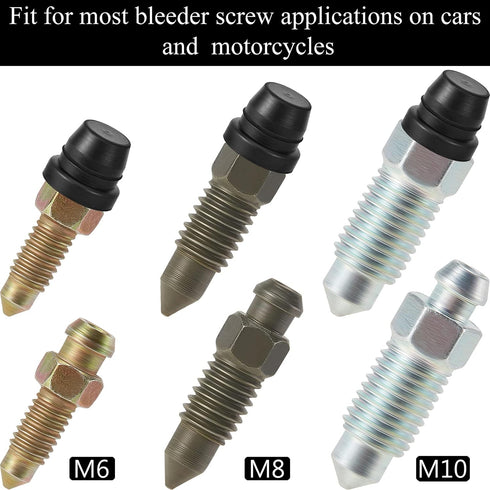 Brake Bleeder Screw Cap Grease Fitting Cap Rubber Dust Cover for Cars and Motorcycles (100 Pieces)...