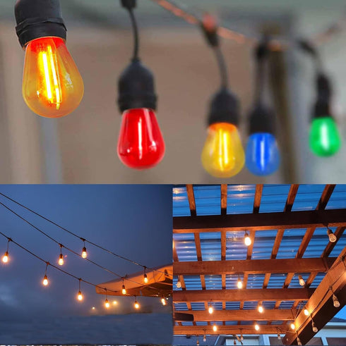 15 Pack S14 LED Light Bulb Orange LED Replacement Bulbs 2W S14 LED String Light Edison Bulb E26 Base Plastic Shatterproof LED Decorative Bulbs for...