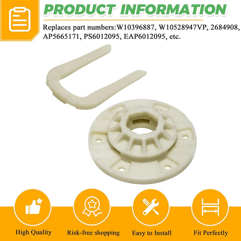 2023 Upgraded W10396887 W10528947 Basket Driven hub kit by Techecook - Replacement for Whirlpool Kenmore Maytag Washer - Replaces W10396887 AP5665171 W10528947VP PS6012095