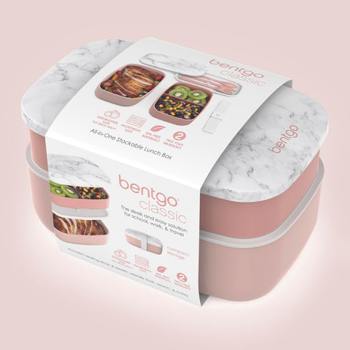 Bentgo Classic - Adult Bento Box, Stackable 3-Compartment Lunch Box with Removable Utensil Set and Sealing Strap, BPA-Free, Food Container Ideal f...