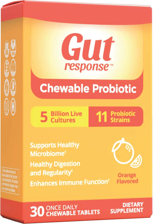 Chewable Probiotic for Men & Women, Slows Down Digestive Aging, Boosts Immune System, Non-GMO, Gluten Free & Soy Free, 5 Billion CFU, 30 Chewable ...