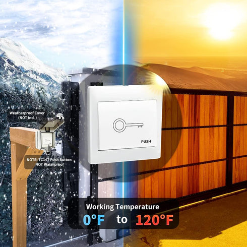 TOPENS TC147 Wall Push Button Flush Mounted Not Waterproof Wired Release Switch for Automatic Gate Opener, Door Access Control System, Momentary C...