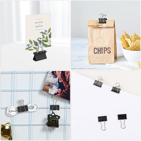 240 Pcs Mini Binder Clips, Small Binder Clips, 15mm Black Clips for office...