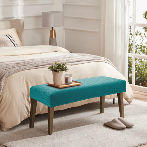 YISUN Jacquard Dining Bench Covers, Stretch Washable Removable Bench Slipcover, Rectangle Bench Seat Protector Cover for Dining Rooms, Living Room...