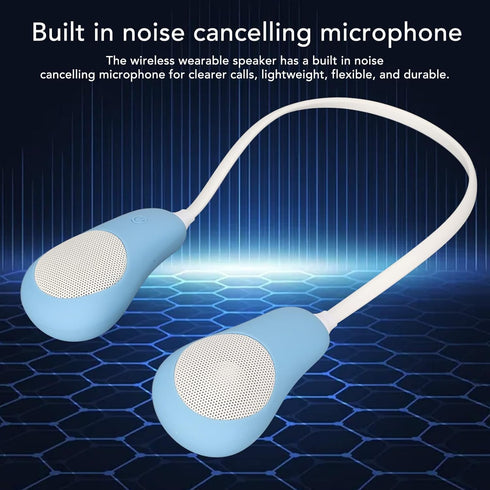 Neckband Bluetooth Speaker, Hands Free Wireless Wearable Speaker, True 3D Stereo Sound Around The Neck Speaker, Portable Neck Bluetooth Soundwear ...