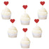 Ercadio Glitter Heart Cupcake Toppers Picks for Sweet Love Theme Wedding Engagement Bridal Shower Party Cake Decors 40 Pack Red...