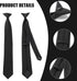 2 Pieces Men's Clip on Ties Black Ties for Men 20 Inches Pre Tied Neckties for Business Banquets, Parties, Weddings, School Uniforms...