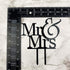 Mr and Mrs Cake Topper, Bride And Groom Sign Wedding Engagement Cake Toppers Decorations (Black Acrylic)...