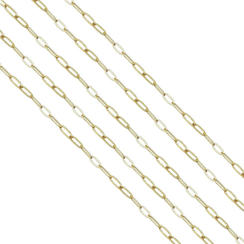 16.4 Feet Stainless Steel Paperclip Chains for Jewelry Making Gold Plated Bulk Bracelet Necklace Chain with Lobster Clasps and Jump Rings (3mm Wid...