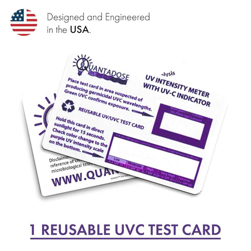 QuantaDose® UVC Light Test Card with UVC Light Wavelength Indicator and Photochromic UV Intensity Test...