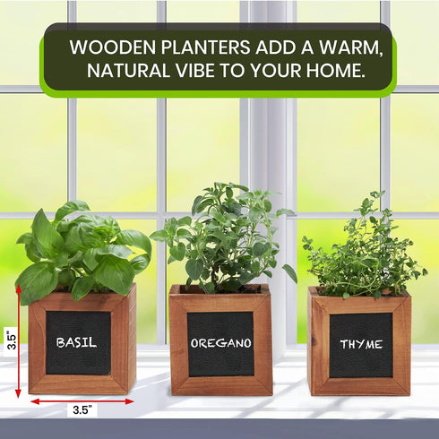 ZESTIGREENS Indoor Herb Pots for Herbs, Succulents, or Small Plants. 3 x Indoor Plant pots with Waterproof Liner Included....