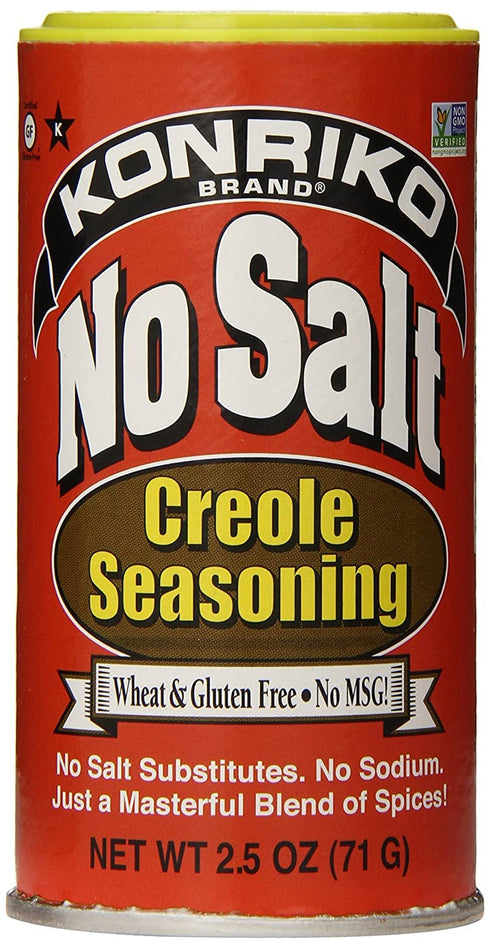 Konriko - No Salt Creole Seasoning 2.5 oz - Wheat Free - Gluten Free - No MSG...