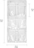 2 Pack 6 Clear Crystal Pockets Large Hanging Shoe Organizer Over The Door Shoe Rack for Closet Door Storage Shoe Holder Hanger, 4 Hooks, White (30...