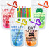 Video Game Party Favors Drink Pouch Cups with Straws Plastic Drink Pouches Clear Zipper Bags Reusable Drink Pouches for Birthday Party Decor Gamer...