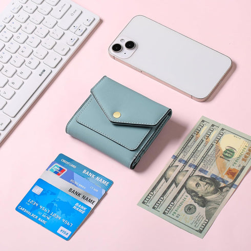 GAEKEAO Small Wallet for Women Leather RFID Blocking Credit Card Holder Organizer Mini Bifold Zipper Coin Purse...