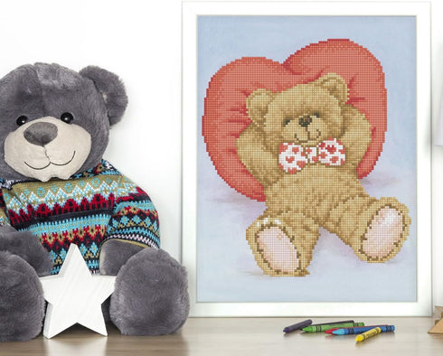 DIAMOND DOTZ ® - Relax-A-Bear, Partial Drill, Round Dotz, Diamond Painting Kits, Diamond Art Kits for Adults, Gem Art, Diamond Art, Kits, 13.8"x10...