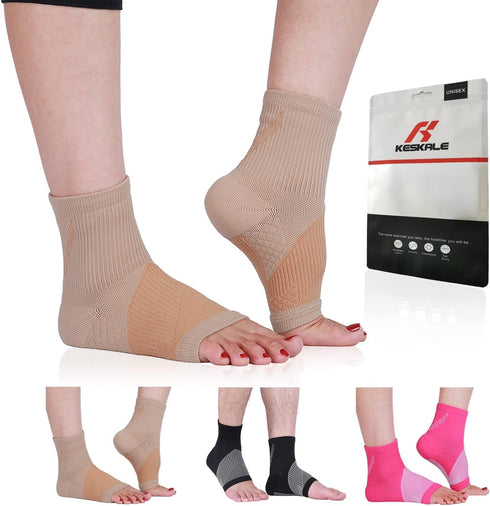 Compression Socks for Women & Men Open Toe (3 Pairs), Ankle Brace Compression Sleeve with Neuropathy, Foot Compression sleeve for Swelling, Pain &...