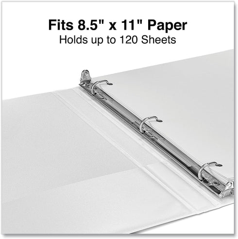 Universal 20702 Deluxe Round Ring View Binder, 1/2-Inch Capacity, 8.5 x 11, White...