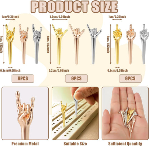 27pcs Funny Finger Cribbage Board Pegs, Fits 1/8in Holes Metal Gesture Cribbage Pegs Special Cribbage Pins Cribbage Accessories for Traditional Pe...