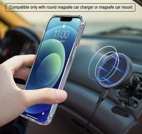 iPhone 12/12 Pro Clear Case 6.1 - MagSafe Compatible, Magnetic Metal Kickstand, Slim Shockproof Protective...