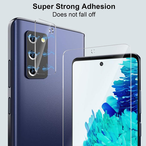 ?4 Pack? 2 Pack Tempered Glass Screen Protector for Samsung Galaxy S20 FE(6.5”)+2 Pack Camera Lens Protector Tempered Glass for Galaxy S20 FE, Ult...