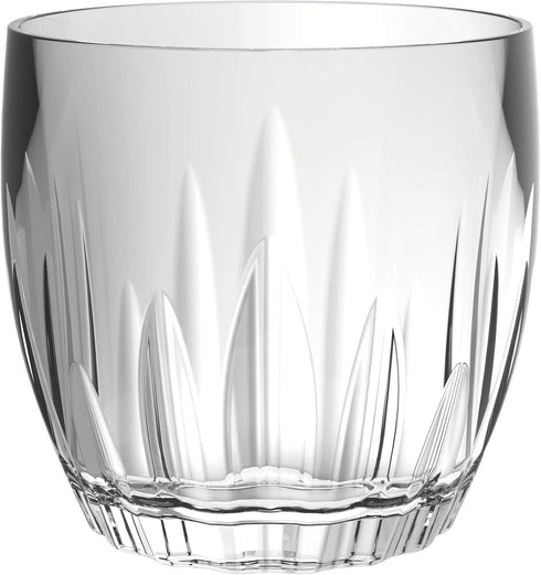 QG 15 Ounce Elegant Plastic Heavyweight Glass Rock Tumbler Set of 6 Clear CR141...