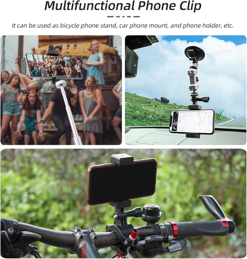 DJI Pocket 3 Phone Holder Set Expansion Accessories with 1/4" Thread Hole Compatible with DJI Osmo Pocket 3 and Smartphone, Used with Tripod and E...