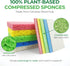 Biodegradable Cellulose Compressed Sponges - Pack of 32 Kitchen Sponges for Cleaning - Heavy Duty and Natural Multipurpose Household Cleaning Spon...