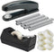 Desktop Stapler Black, with 5000 Staples - with Desktop Tape Dispenser Black Non-Skid Base with 6 Premium Rolls Invisible Tape - for Home, Office,...