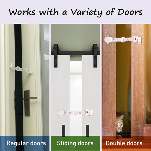 Child Proof Door Strap with Silicone Door Stopper. No Need for Baby-Gate. Keep Toddler Out and Let Cat in. Prevents Finger Pinch Injuries....