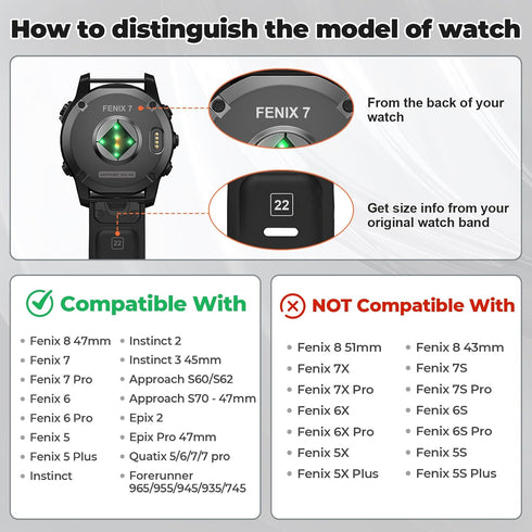 ANCOOL for Fenix 5/6/7 Band 22mm Soft Silicone Watch Bands Compatible With Garmin Fenix 5 Plus/6 Pro/8 47mm/7 Pro/Approach S60/S62 Band(Black,Grey...