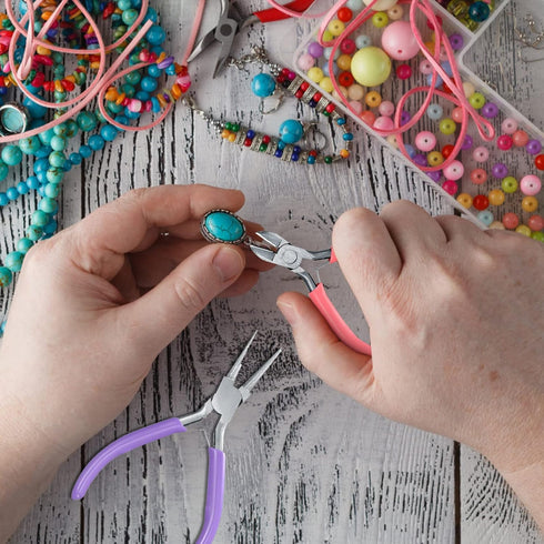 Jewelry Pliers Set, 3 Pcs Jewelry Making Tools Pliers Kit, Includes Needle Nose Pliers/Round Nose Pliers/Diagonal Pliers, Wire Cutters Pliers for ...