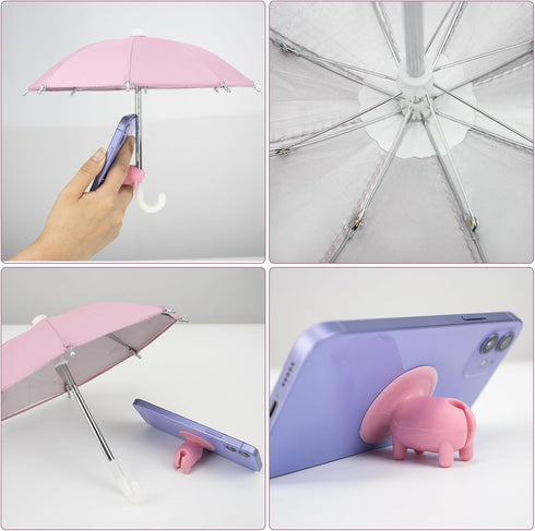 2 PCS Phone Umbrella for Sun with Suction Cup Stand, Sun Shield with Suction Cup Mount Phone Holder Anti-Refection Block Glare, Creative Outdoor C...