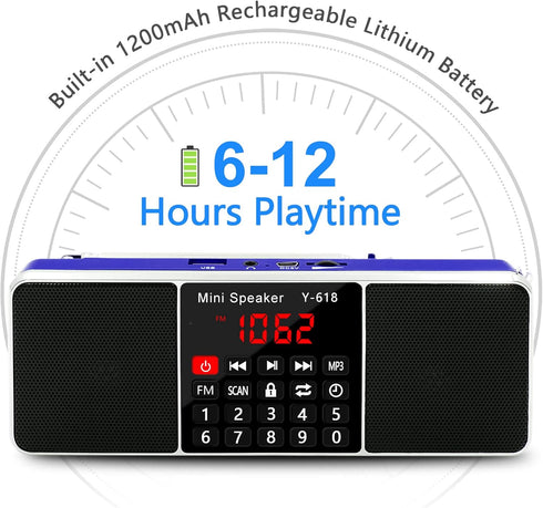 Multifunction Digital FM Radio Media Speaker MP3 Music Player Support TF Card USB Drive with LED Screen Display and Setting Timing Shutdown Functi...