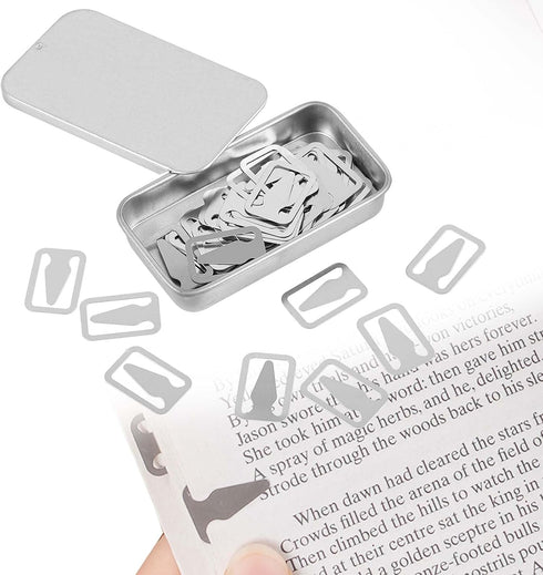 Line Markers 50 PCS Bookmarks,Sainless Steel Bookmark,Cute Book Darts,Metal Book Markers Clips for Reading Page Markers...