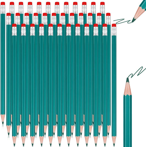 Zhanmai 36 Pieces Checking Pencils Erasable Pencils Pre Sharpened #2 HB with Erasable Tops for Checking Map Coloring Tests Grading (Green)...