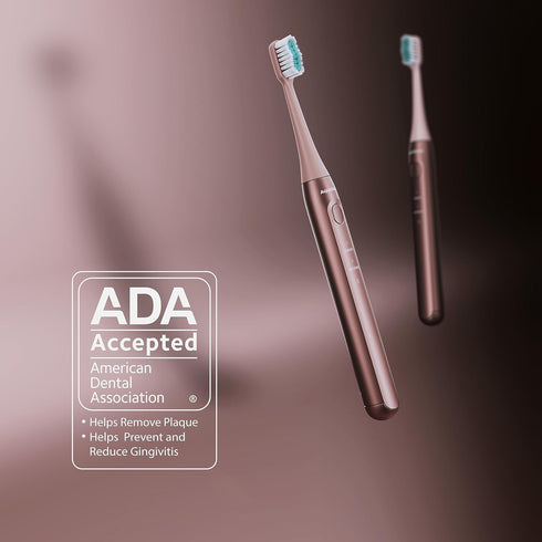 Aquasonic Icon ADA-Accepted Rechargeable Toothbrush | Magnetic Holder & Slim Travel Case | 2 Brushing Modes & Smart Timers | Gentle Micro-Vibratio...