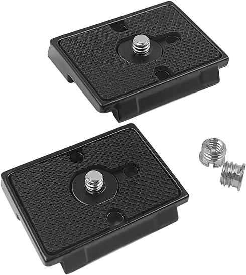 2 Pack Quick Release Plate, Tripod Quick Release Adapter Compatible for Manfrotto 200PL-14 QR Cameras Tripod, Camera Mounting Adapter with 1/4" an...