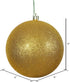 Vickerman 6" Antique Gold Glitter Ball Ornament, 4 per Bag...