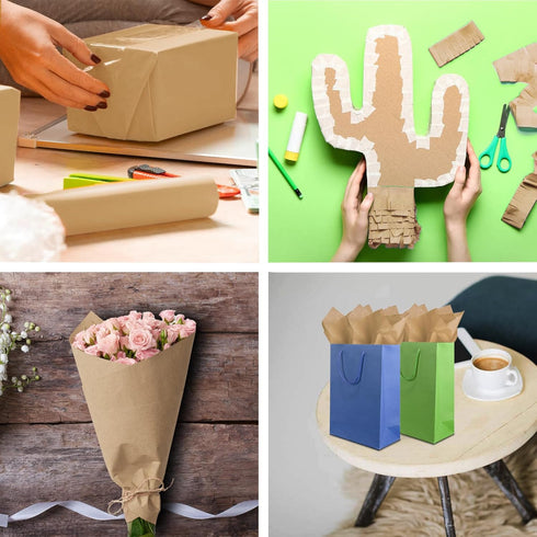 Jkopsnr 100 Sheets Kraft Tissue Paper 20x14 Inches Kraft Tissue Paper for Gift Bags Kraft Wrapping Tissue Paper Bulk for DIY Crafts Birthday Baby ...