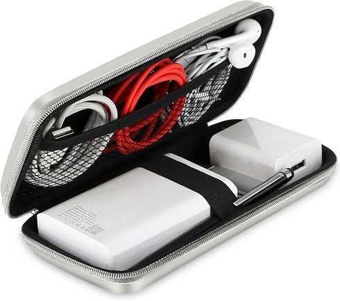 iMangoo Shockproof Travel Essentials Organizer Case, Small Accessories Hard Protective Pouch Electronics Purse for Women Men Zipper Tech Cord Cabl...