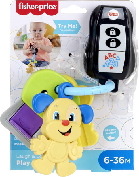 Fisher-Price Baby & Toddler Toy Laugh & Learn Play & Go Keys with Lights & Music for Pretend Play Infants Ages 6+ Months...
