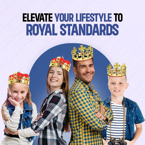 Funny Party Hats Adjustable King Crowns – Royal King Crown – Bejeweled Gold Crowns – 2 Pack...
