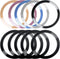 10 Pcs Metal Ring for Magnetic Wireless Charger, 2 Styles, Universal Ultra Thin CD Stripe Round Ring Sticker Conversion Kit Compatible with MagSaf...