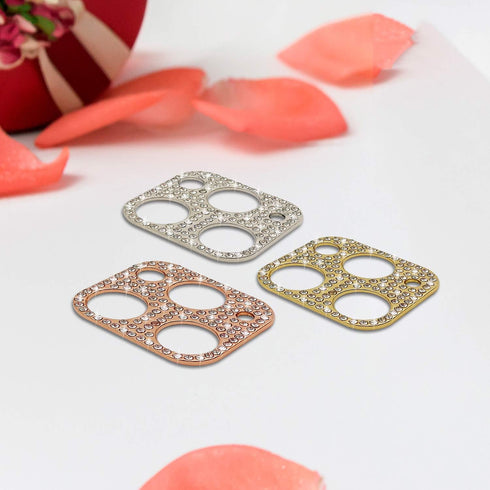 Omorro for iPhone 12 Pro Max Bling Lens Protector, Camera Cover 3D Glitter Crystal Diamond Rhinestone Shining Dots Metal Protective Decoration Sti...