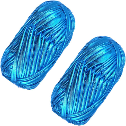 2 Pack Metallic T-Shirt Yarn Fettuccini Zpagetti Ball, Fabric Cloth Knitting Yarn for Hand DIY Bag Blanket Cushion Crocheting Projects (2PCS Metal...