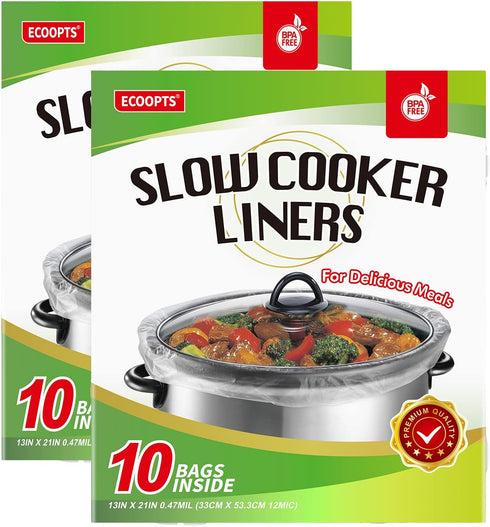 Slow Cooker Liners Disposable Cooking Bags Large Size Pot Liners Fit 4QT to 8.5QT Suitable for Oval & Round Pot (20 BAGS)...