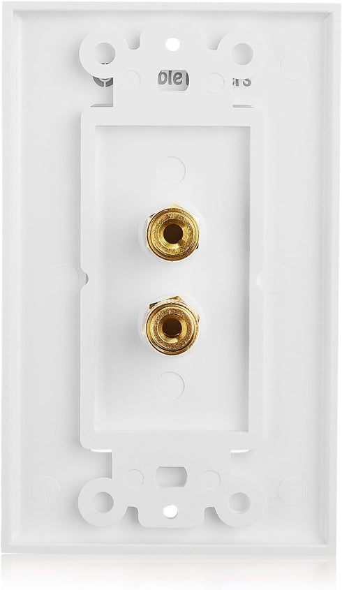 Cable Matters 2-Pack Speaker Wire Wall Plate, Gold Plated Speaker Wall Plate, Banana Plug Wall Plate for 1 Speaker, White...