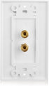 Cable Matters 2-Pack Speaker Wire Wall Plate, Gold Plated Speaker Wall Plate, Banana Plug Wall Plate for 1 Speaker, White...